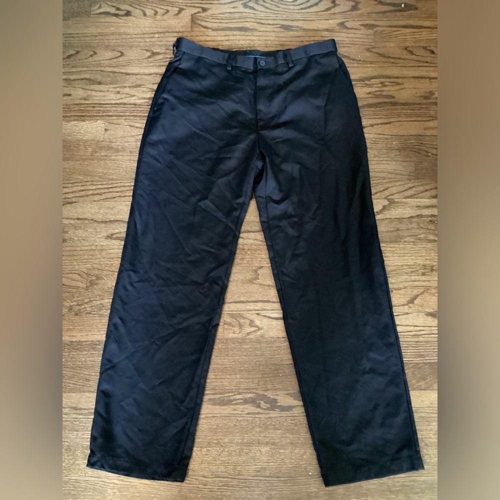 Men’s Haggar 36x34 Black Dress Slacks Pants Tote9